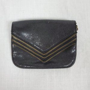 Matt & Nat | Black Zipper Detail Clutch *